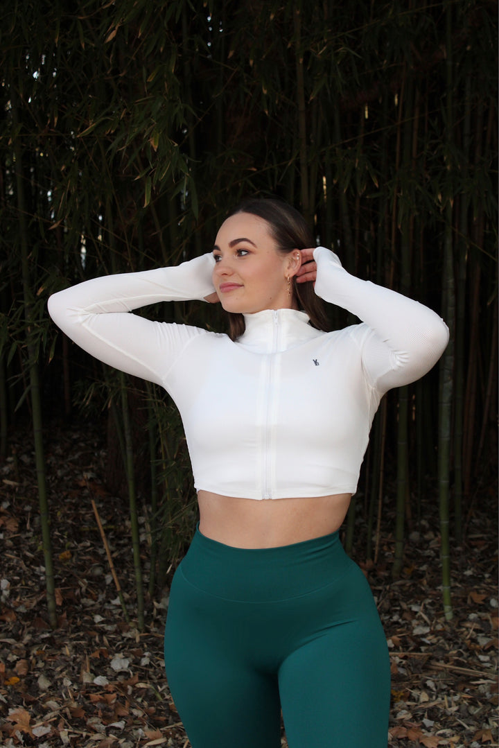 Zip-up crop tops